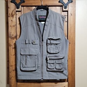 Westbury Vintage Happytex Grey Multi Pocket Hunting Fishing Utility Vest Size L